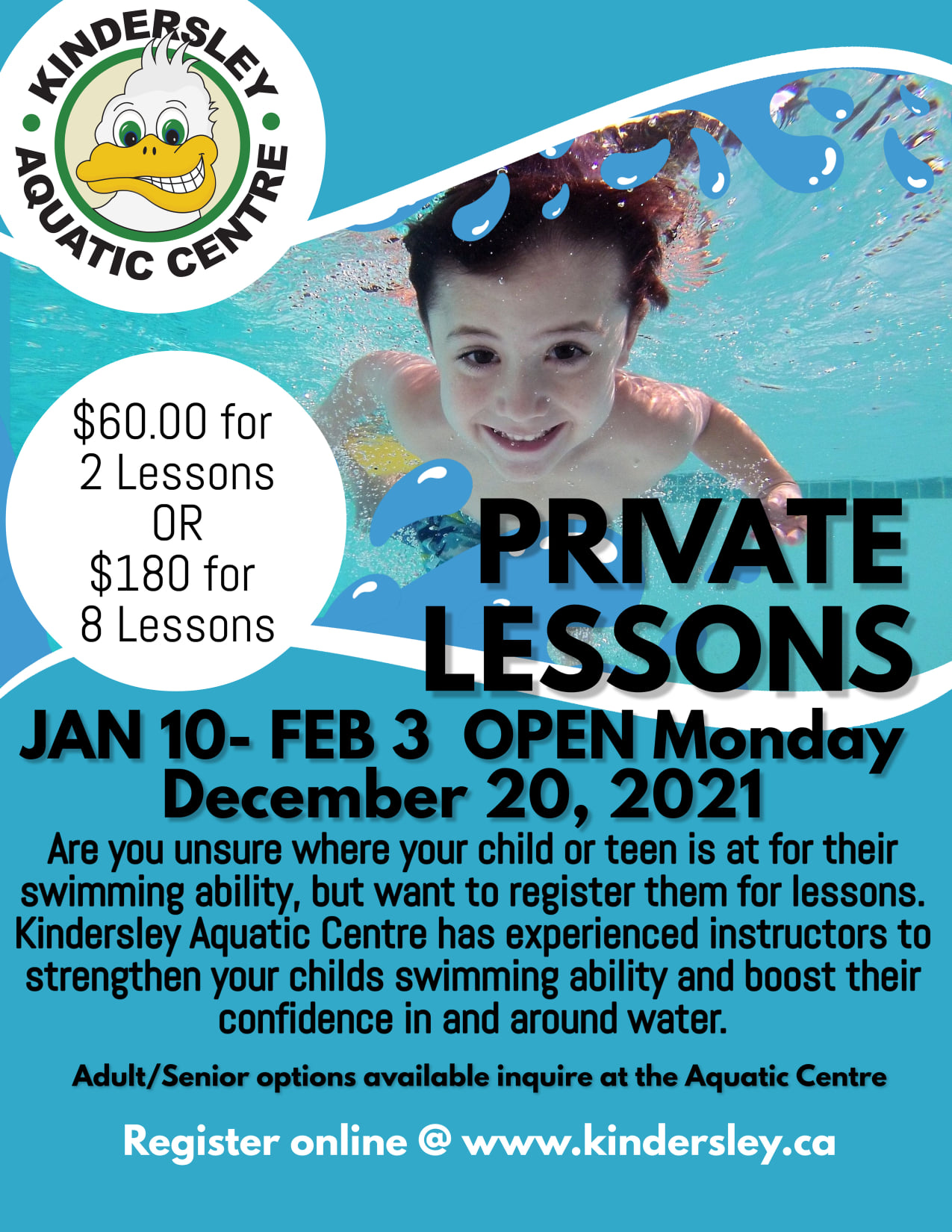 Private Swimming Lessons - Town of Kindersley